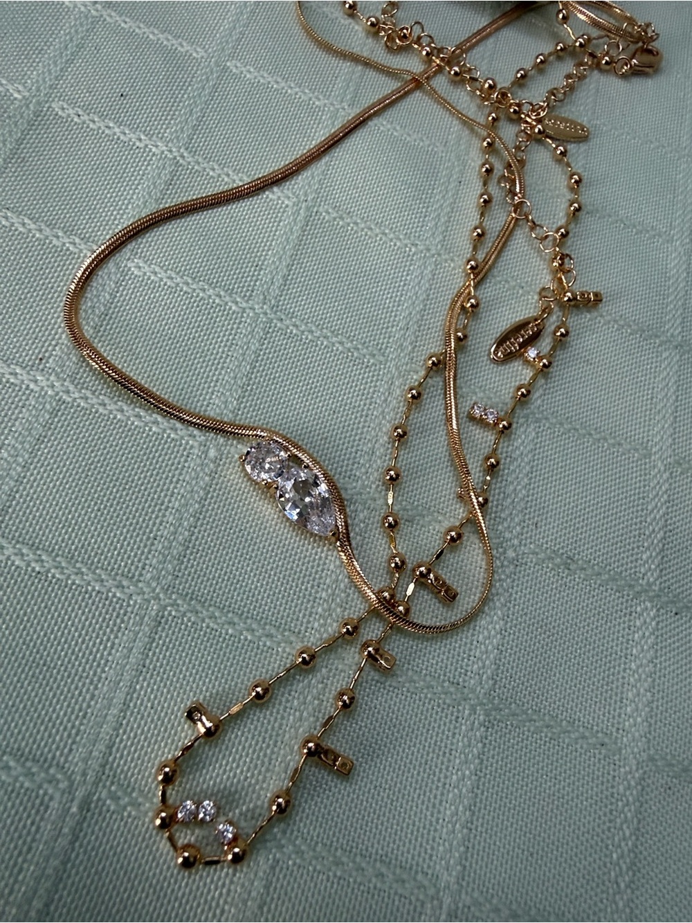 Anthropologie New Anthropologie 14K Gold-Plated Layered Necklaces Set of Two